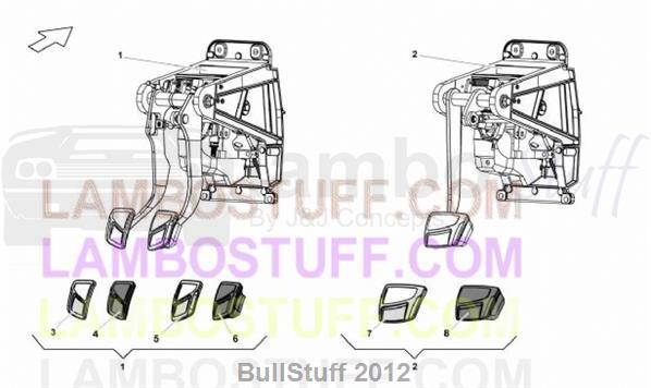 2009 Lamborghini GALLARDO LP 560-4 COUPE EUROPE PEDALBOX ASSEMBLY (721.08.00)